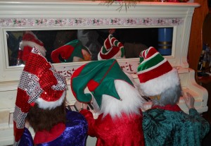 Elves playing a tune while we wait for Santa